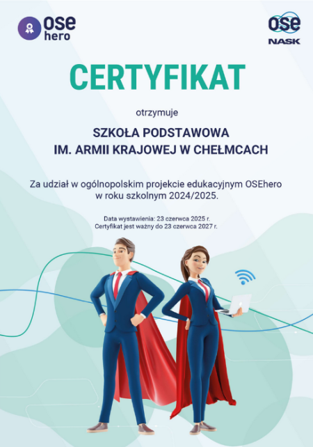 Nasza szkoła w projekcie OseHero
